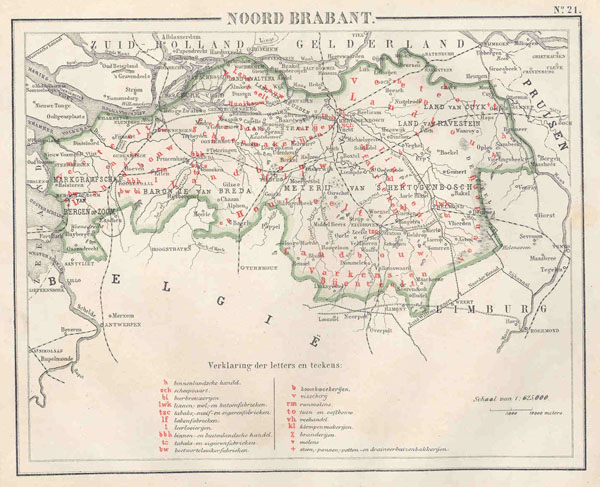 map Noord Brabant by N.W. Posthumus en Dr. J.M. van Bemmelen