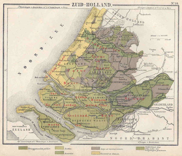 map Zuid-Holland by N.W. Posthumus en Dr. J.M. van Bemmelen 