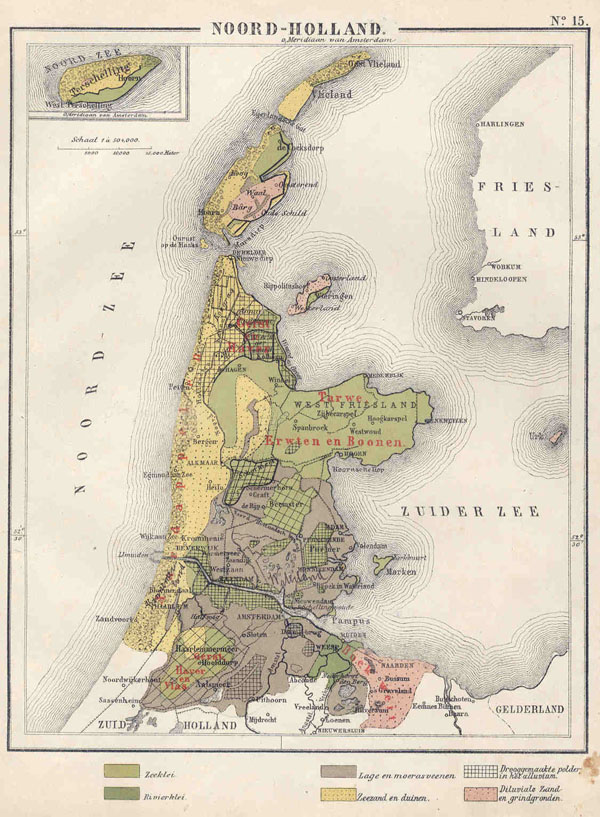map Noord-Holland by N.W. Posthumus en Dr. J.M. van Bemmelen