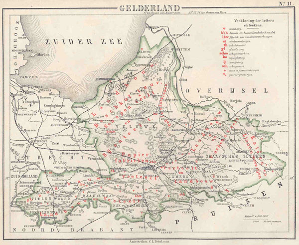 map Gelderland by N.W. Posthumus en Dr. J.M. van Bemmelen