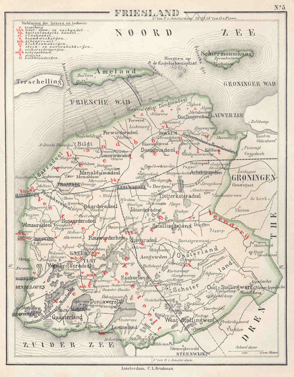 map Friesland by N.W. Posthumus en Dr. J.M. van Bemmelen