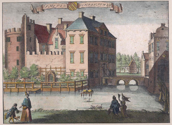 view t Huys te Schoonauwen by Casper Specht (1698) Tirion, (1750ca)