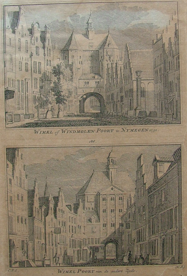 view Wimel of Windmolen poort te Nymergen 1732 by Spilman