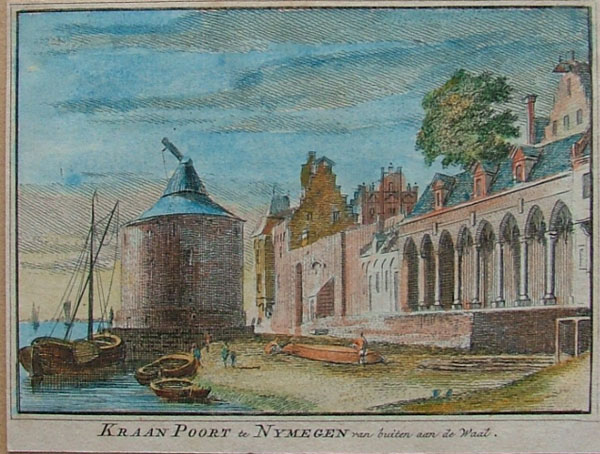 view Kraan Poort te Nymegen van buiten aan de Waal  by Spilman