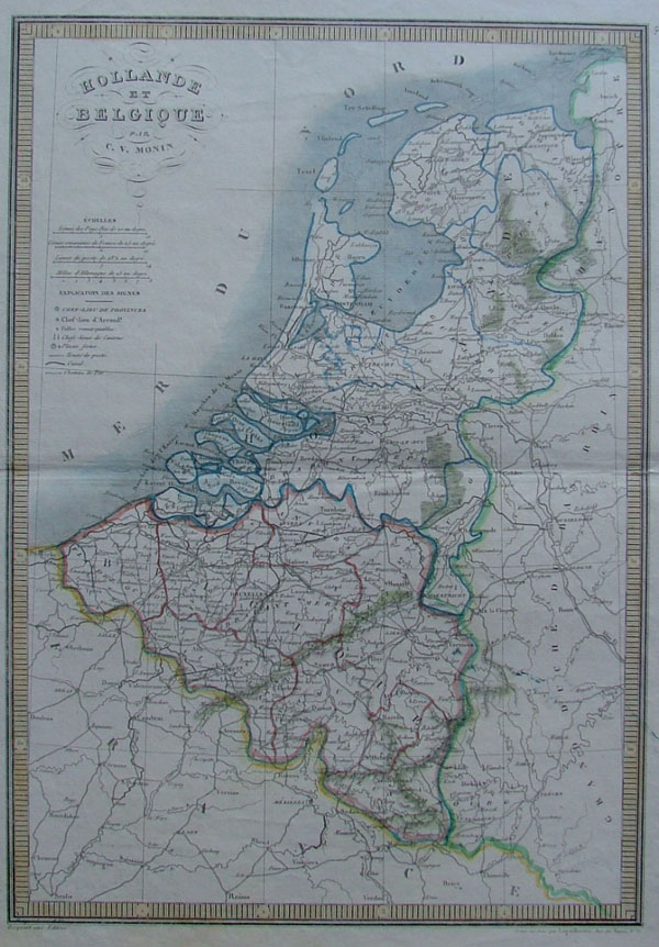 map Hollande et Belgique par C.V. Monin by C.V. Monin, Hocquart, :aguillermie