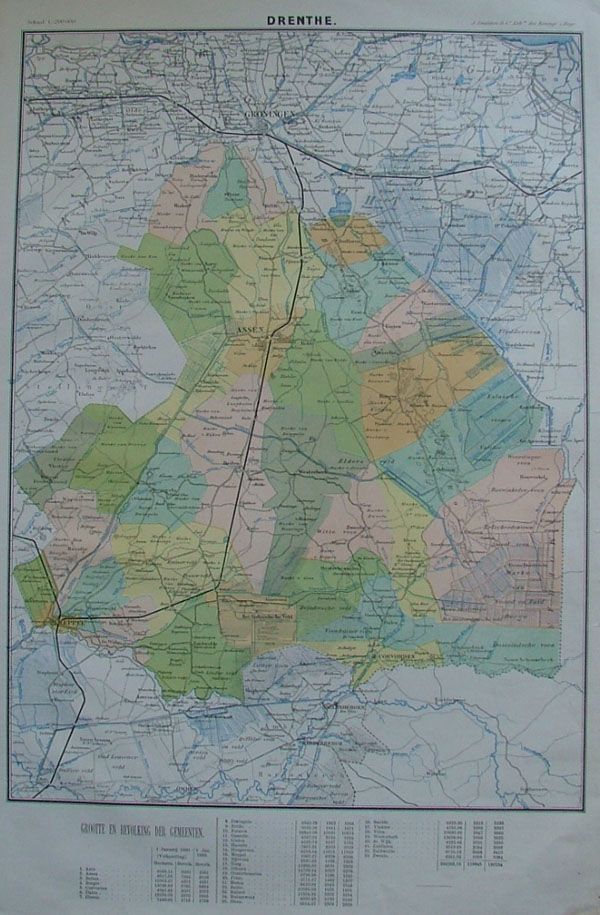 map Drenthe by J. Smulders en Co