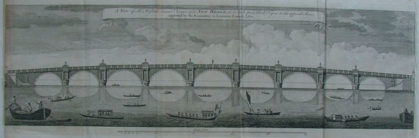 view A view of M. Mylnes elegant Design of a New Bridge, to be built from Black Fryers to the opposite by nn