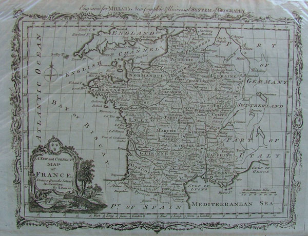 map A new and correct map of France, Drawn from the latest Authorities by Thomas Bowen