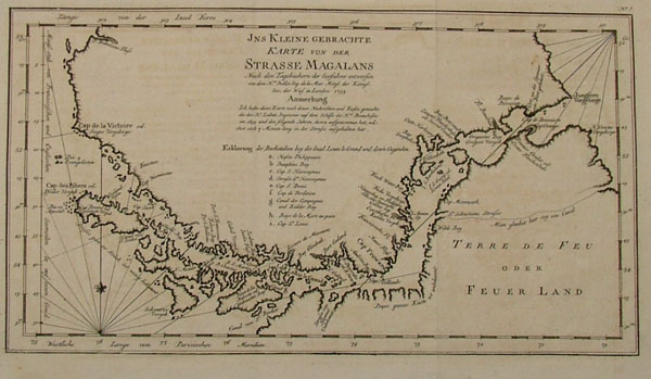 map Ins Kleine gebrachte karte von der Strasse Magalans by Bellin