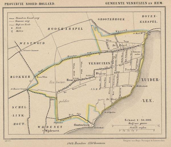 map communityplan Gemeente Venhuizen en Hem by Kuyper (Kuijper)