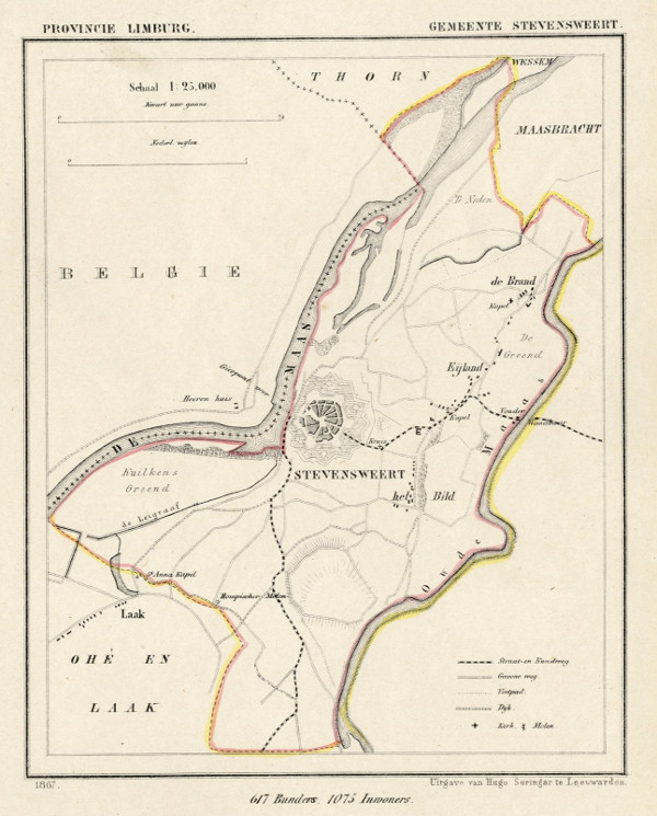 map communityplan Gemeente Stevensweert by Jacob Kuyper (Kuijper)