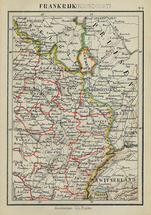 map Frankrijk (Noordoost) by Kuyper (Kuijper)