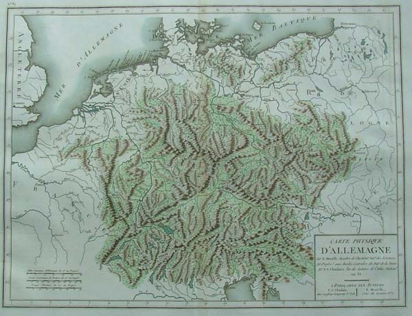 map Carte Physique d´Allemagne by Chanlaire and Mentelle
