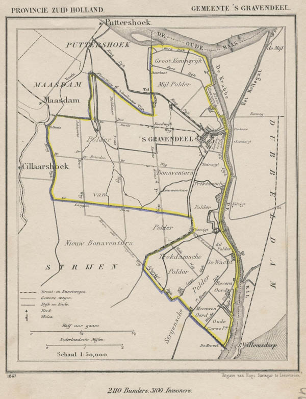 map communityplan Gemeente ´s Gravendeel by Kuyper (Kuijper)