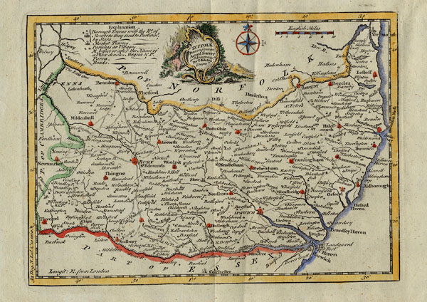 map Suffolk  by Thomas Kitchin