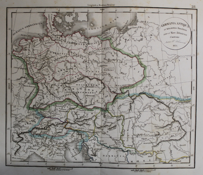 Germania Antiqua et Regiones Danubium inter et Mare Adriaticum Contentoe by Félix Delamarche