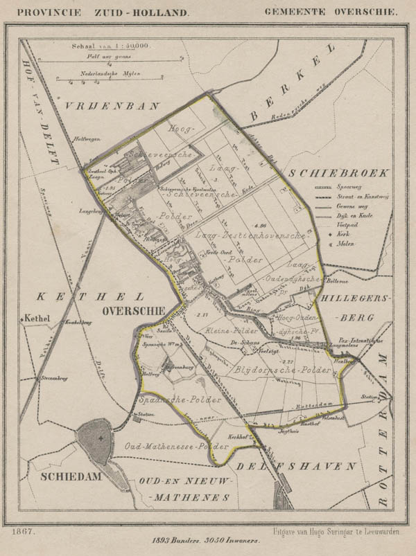 map communityplan Gemeente Overschie by Kuyper (Kuijper)