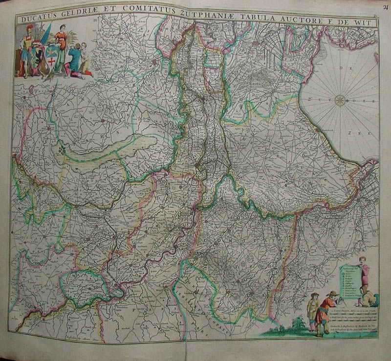 Ducatus Geldriae et Comitatus Zutphaniae Tabula by Frederik de Wit