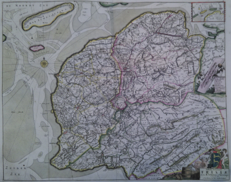 Tabula Comitatus Frisiae Auctore B: Schotano á Sterringa in lucem edita a Frederico de Wit Amstelod by Frederik de Wit