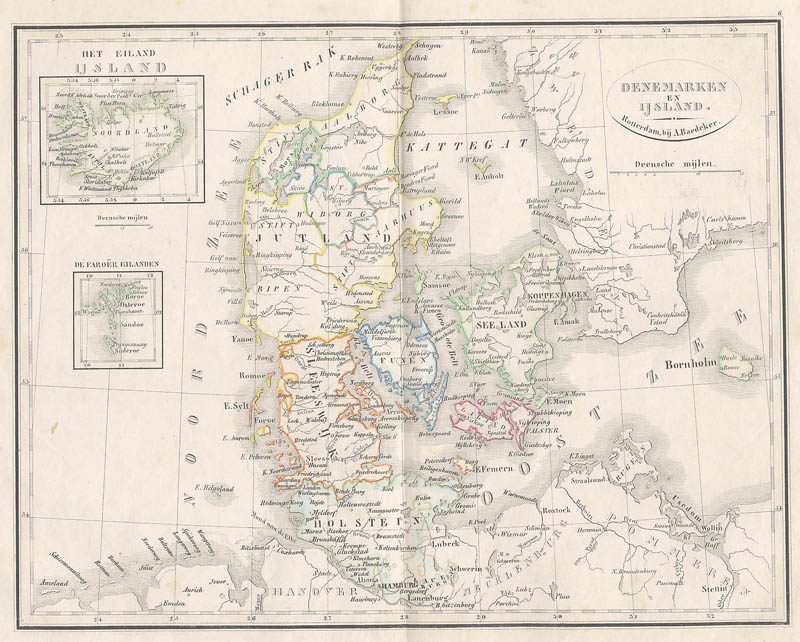 Denemarken en IJsland by A. Baedeker, Rotterdam