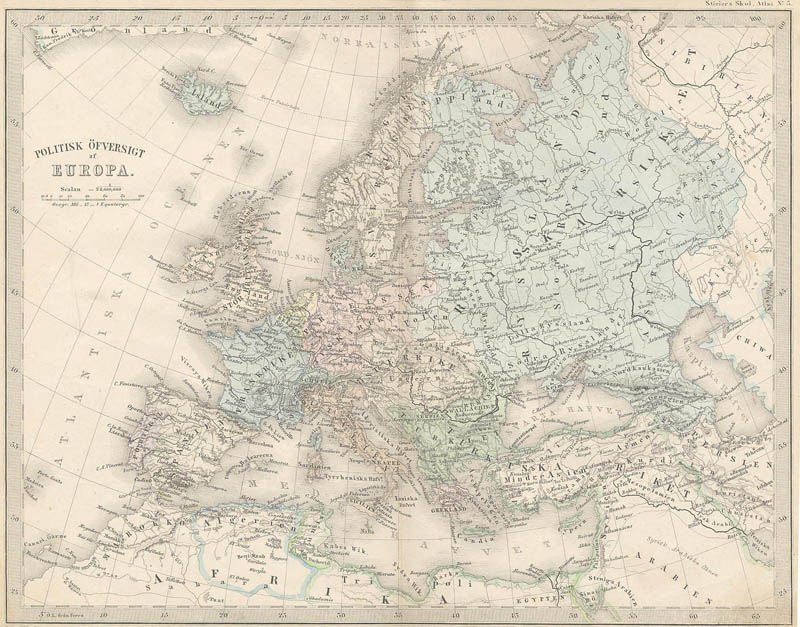 Kaart Politisk öfversigt af Europa . by Stieler