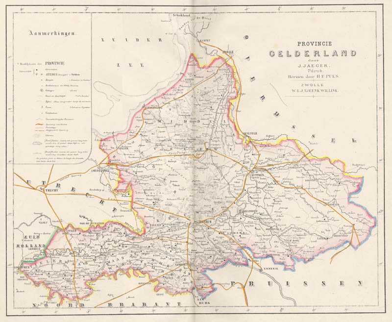 Kaart van de Provincie Gelderland . by Puls