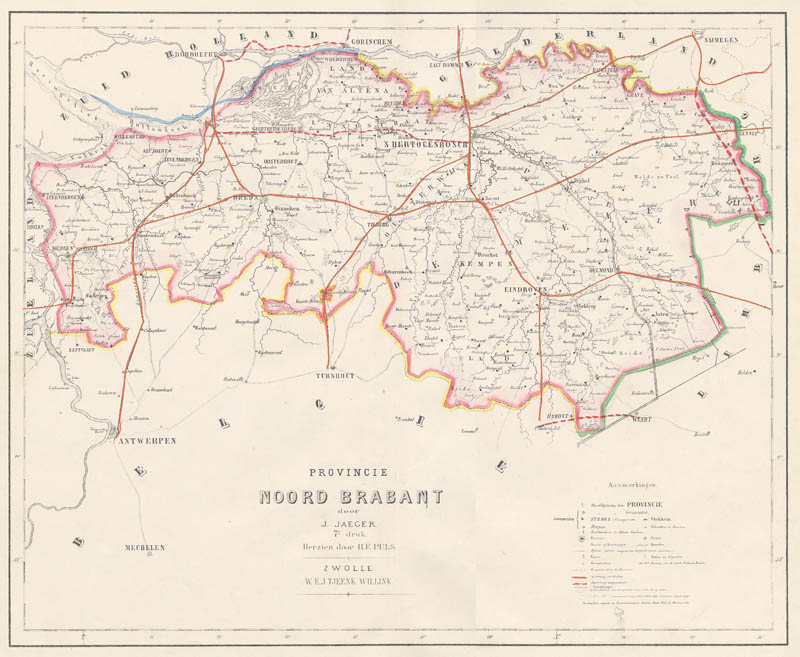 Kaart van de Provincie Brabant. by Puls