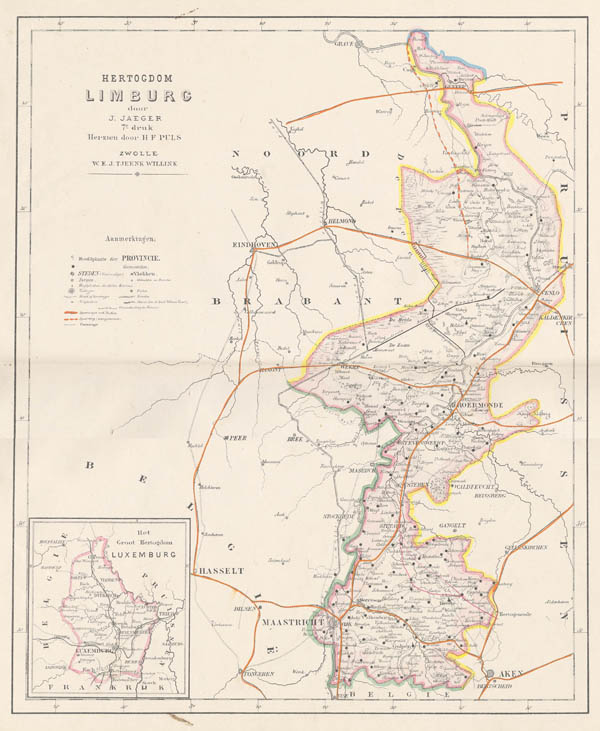 map Kaart van het hertogdom Limburg by Puls