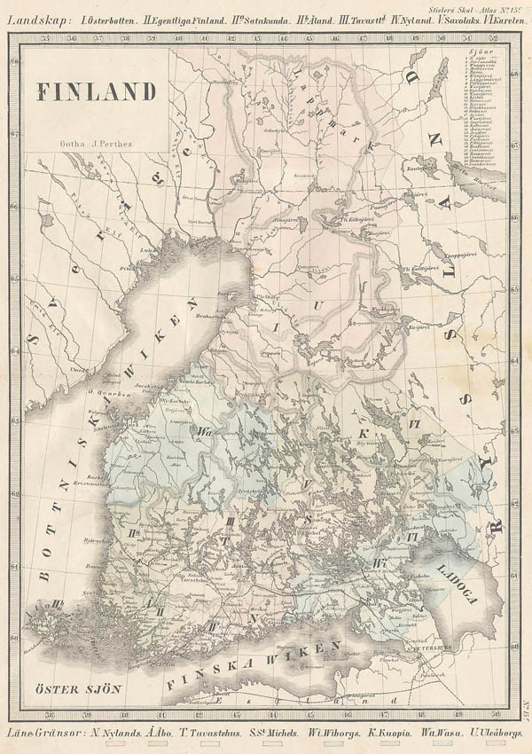 map Finland by Stieler