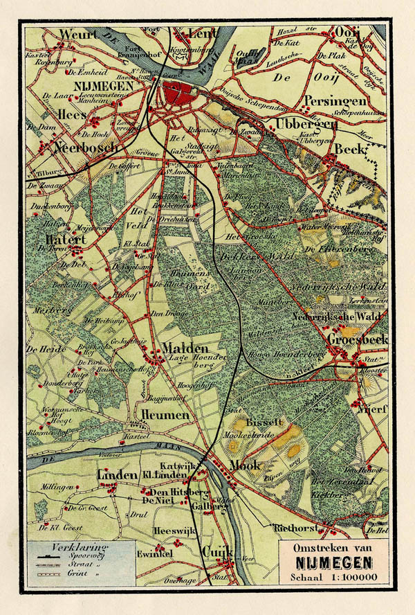 map Kaart van de Omstreken van Nijmegen by Craandijk