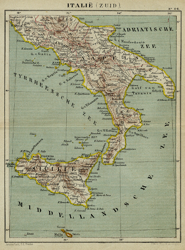 map Italië (Zuid) by Kuyper (Kuijper)