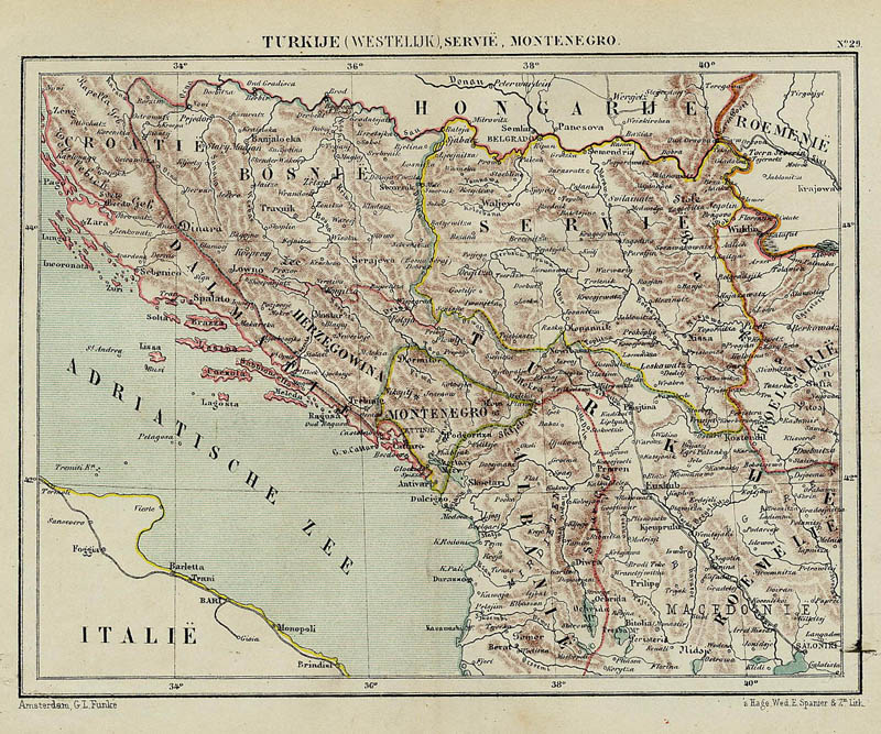 image of map Turkije (Westelijk), Servië, Montenegro by Kuyper (Kuijper) Turkije (Westelijk), Servië, Montenegro by Kuyper (Kuijper)