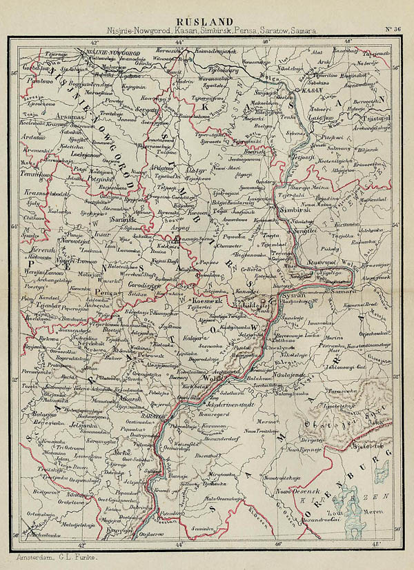 image of map Rusland , Nisjnië-Nowgorod, Kasan, Simbirsk, Pensa, Saratow, Samara by Kuyper (Kuijper) map Rusland , Nisjnië-Nowgorod, Kasan, Simbirsk, Pensa, Saratow, Samara by Kuyper (Kuijper)
