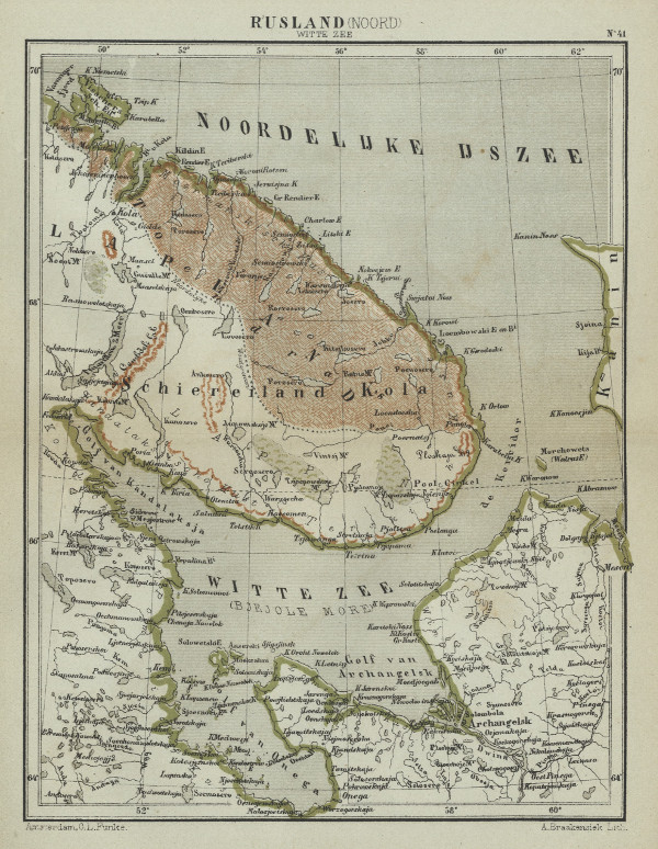 map Rusland  (Noord). Witte Zee. by Kuyper (Kuijper)