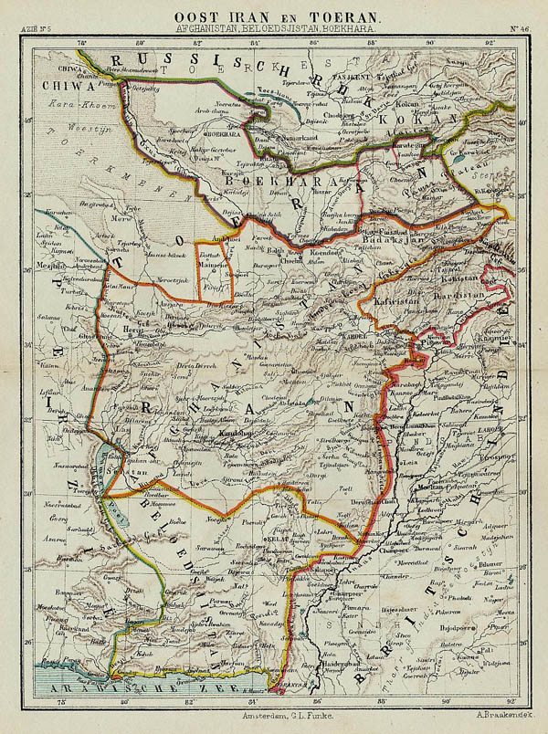 map Oost Iran  en Toeran (Afghanistan, Beloedsjistan, Boekhara) by Kuyper (Kuijper)
