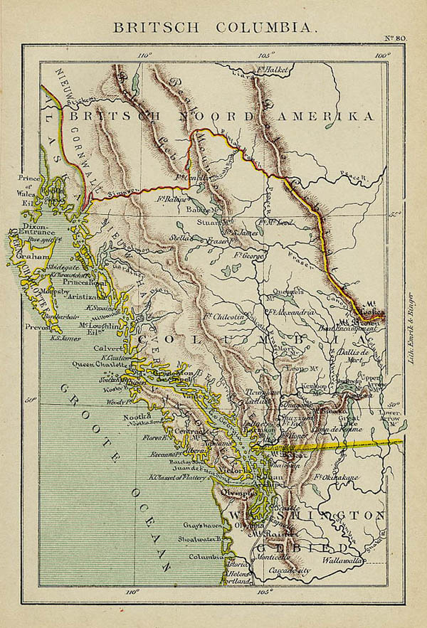 map Britsch Columbia by Kuyper (Kuijper)