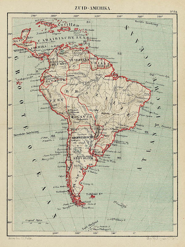 map Zuid-Amerika by Kuyper (Kuijper)