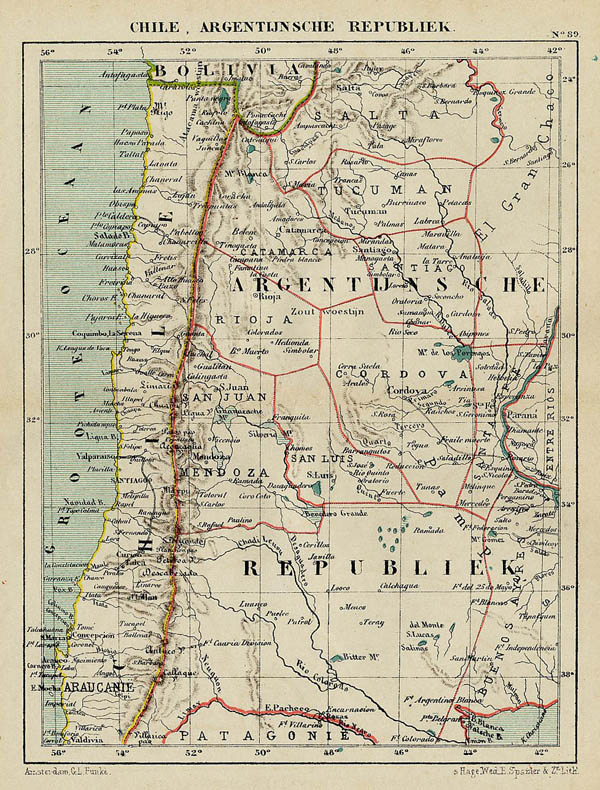 map Chile, Argentijnsche Republiek by Kuyper (Kuijper)