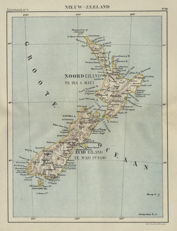 map Nieuw-Zeeland by Kuyper (Kuijper)