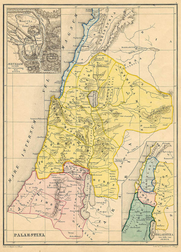 map Palaestina by De Erven Thierry en Mensing