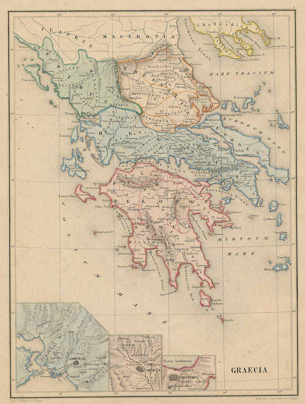 map Graecia by De Erven Thierry en Mensing