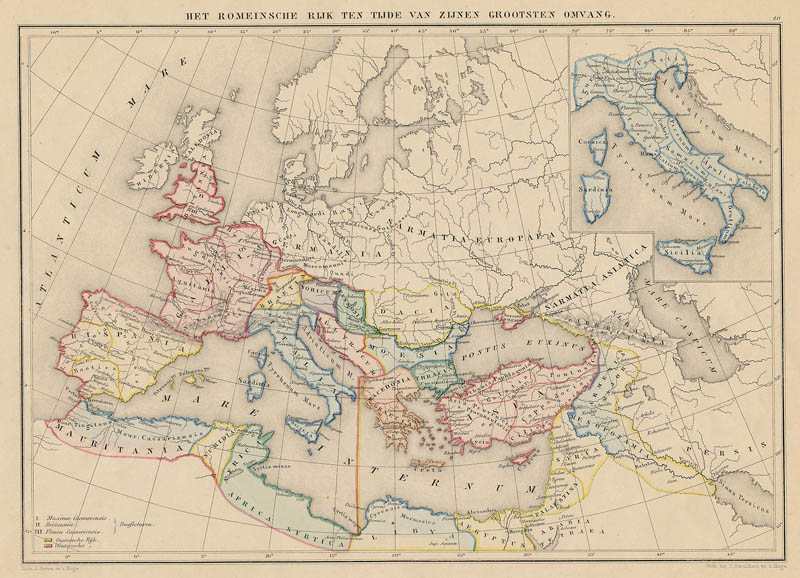 Het Romeinsche Rijk ten tijde van zijnen grootsten omvang by De Erven Thierry en Mensing