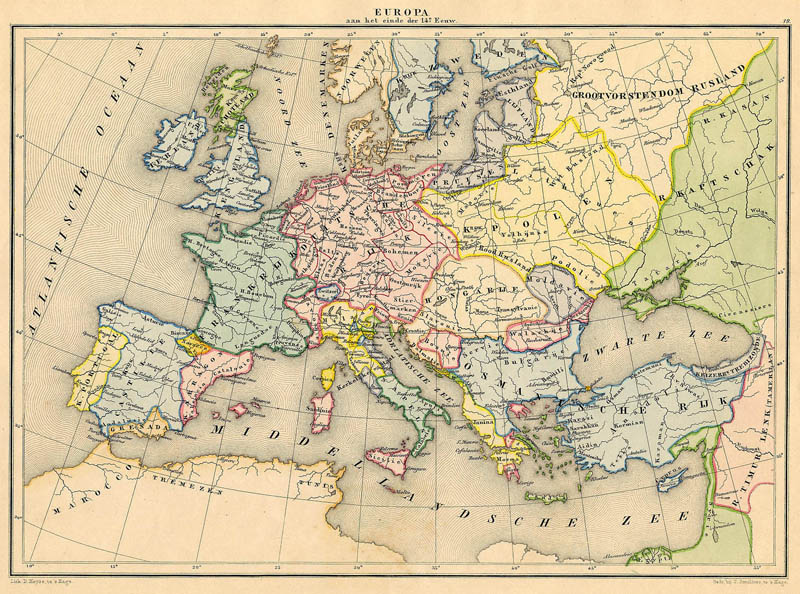 Europa aan het einde der 14e Eeuw by De Erven Thierry en Mensing