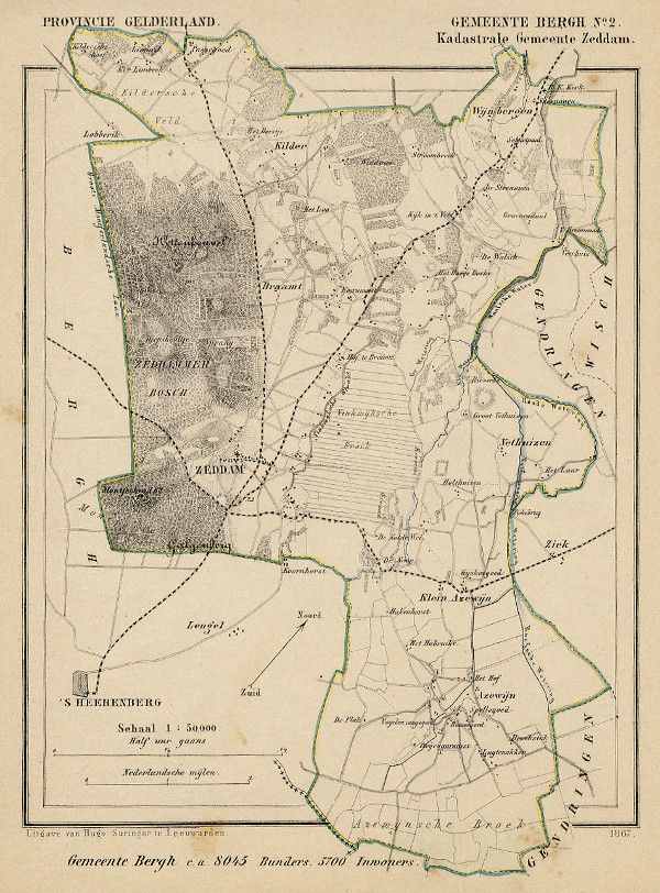 map communityplan Bergh (Kad gem Zeddam) by Kuyper (Kuijper)