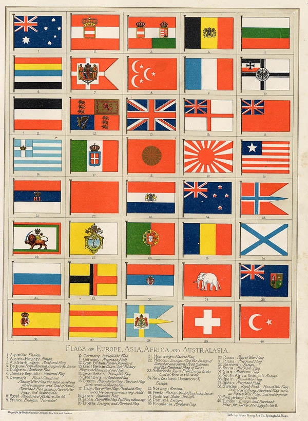print Flags of Europe, Asia, Africa and Australasia by Funk&Wagnalls Company