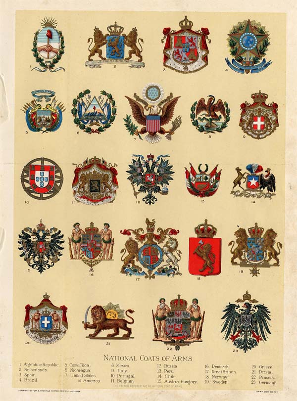 print National Coats of Arms by Funk&Wagnalls Company
