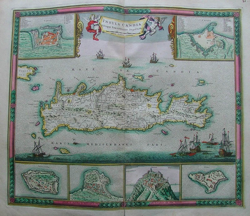 Insula Candia Ejusque Fortificatio. by Wit, Frederik de