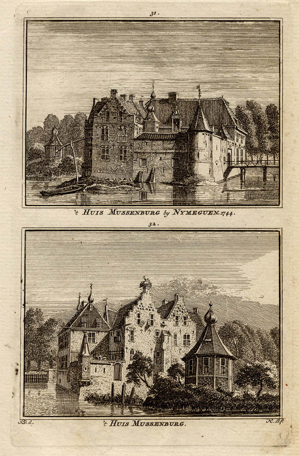 view ´T Huis Mussenburg by Nymeguen. 1744. en ´t Huis Mussenburg. by H. Spilman naar J. de Beyer