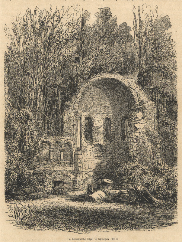 De Romaansche kapel te Nijmegen (1871) by L. Falk