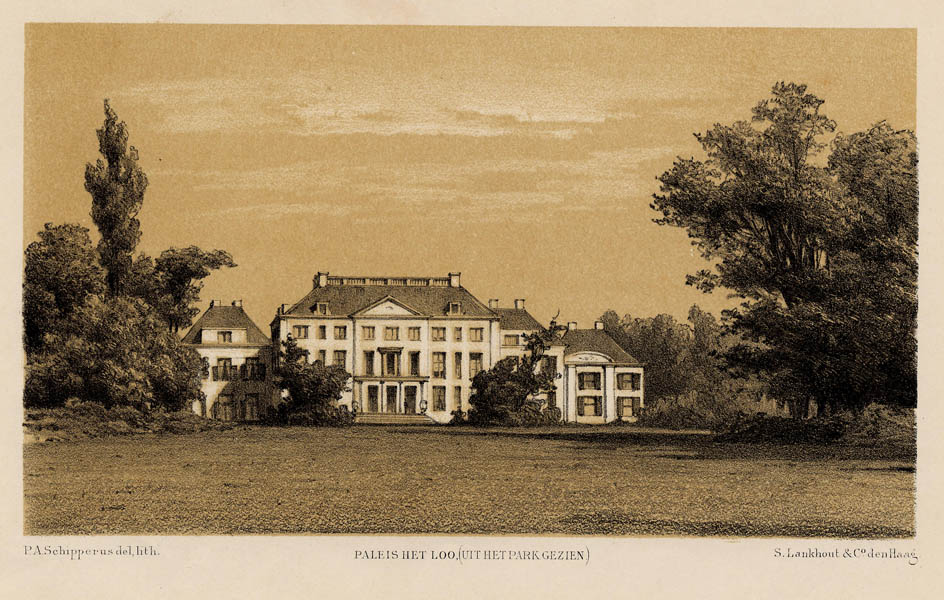 Paleis het Loo, (uit het park gezien)  by P.A. Schipperus